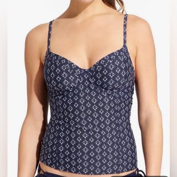 Athleta Taza Kaimana Tankini TOP Size 38D/DD Swim - Picture 1 of 11